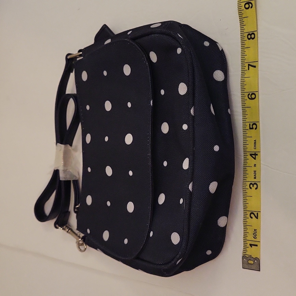 NWOT Festival Black and White Canvas Crossbody Bag